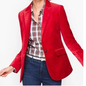 Talbots Red Velvet Blazer Size 16P